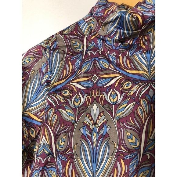 Sfizio Nouveau Top Turtleneck Top Paisley Print Long Sleeves XS - Picture 6 of 11